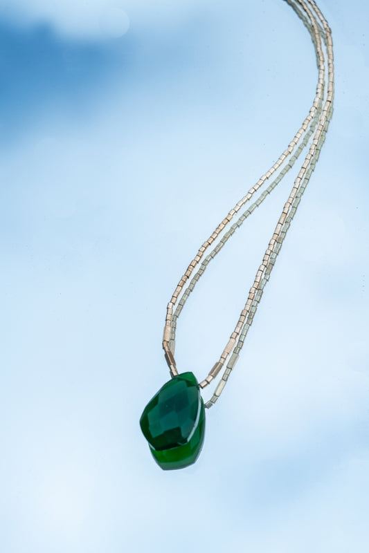 Collar Diamante Ónix Verde