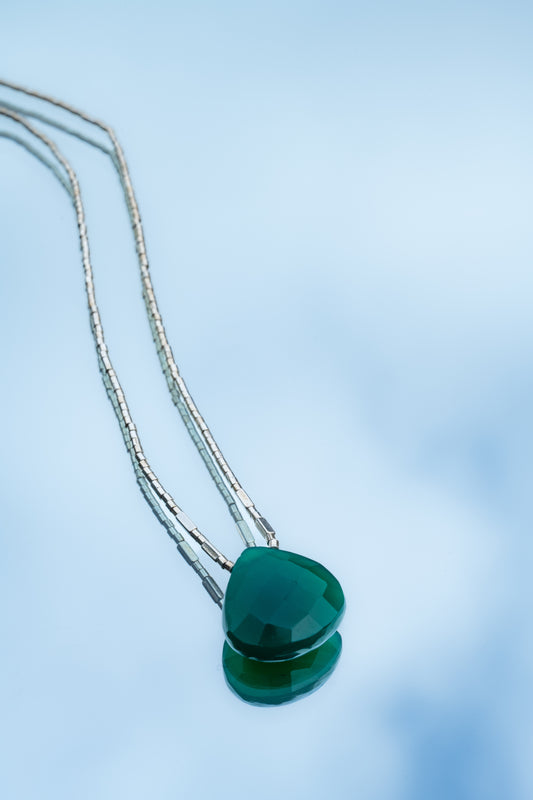 Collar Gota Ónix Verde