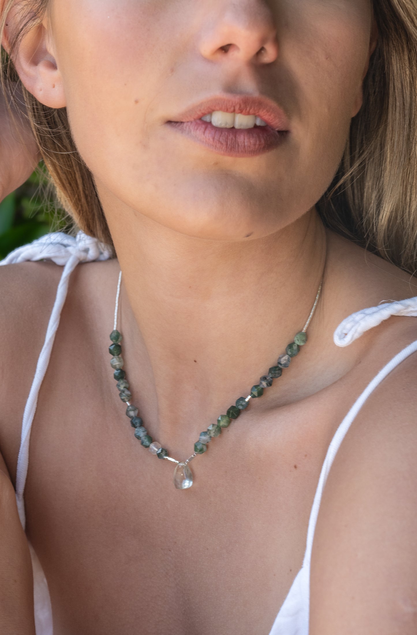 Collar Blend Cuarzo y Jade