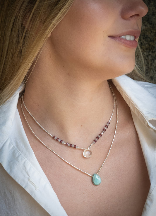 Collar Gota Amazonita