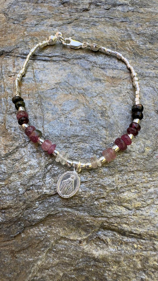 Pulsera Turmalina Rosa Virgen