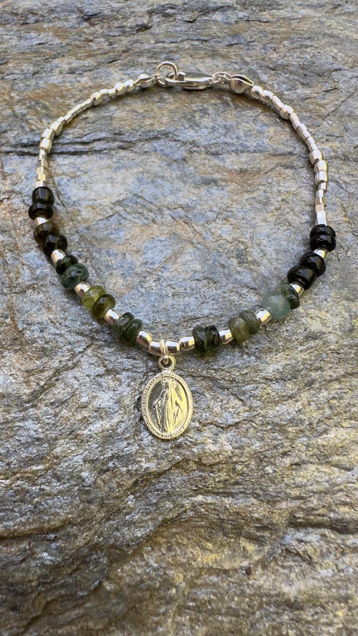 Pulsera Turmalina Verde Virgen
